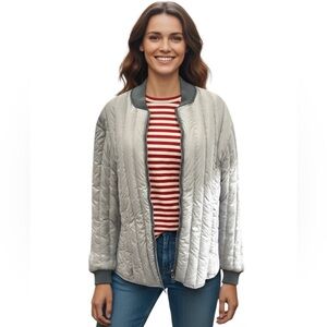 FRAME Denim NWT  Quilted LinerDown Puffer Jacket  in Steel Sz M